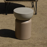 Calana Round Cement Garden Table - Brown