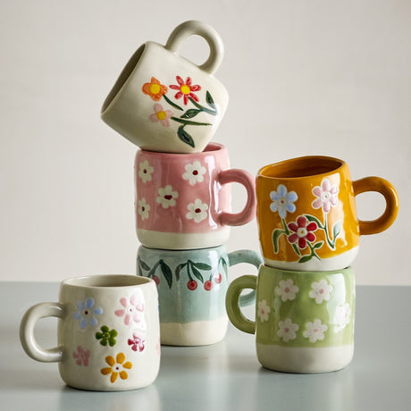 Millie Stoneware Cups 110ml Set of 6 - Multi