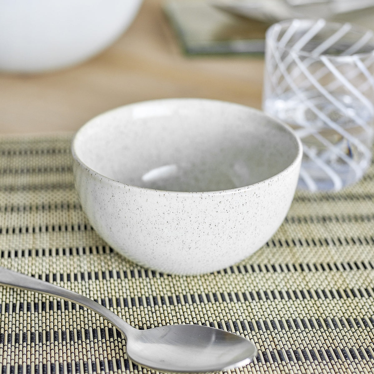 Addison Speckled Stoneware Bowl 13cm - White
