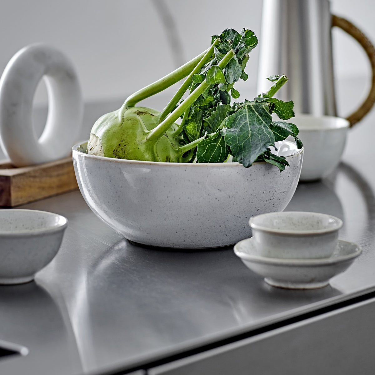 Addison Speckled Stoneware Bowl 22.5cm - White