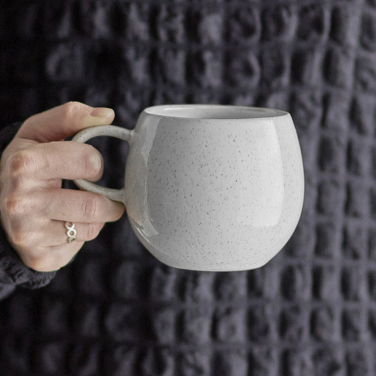 Addison Speckled Stoneware Mug 500ml - White