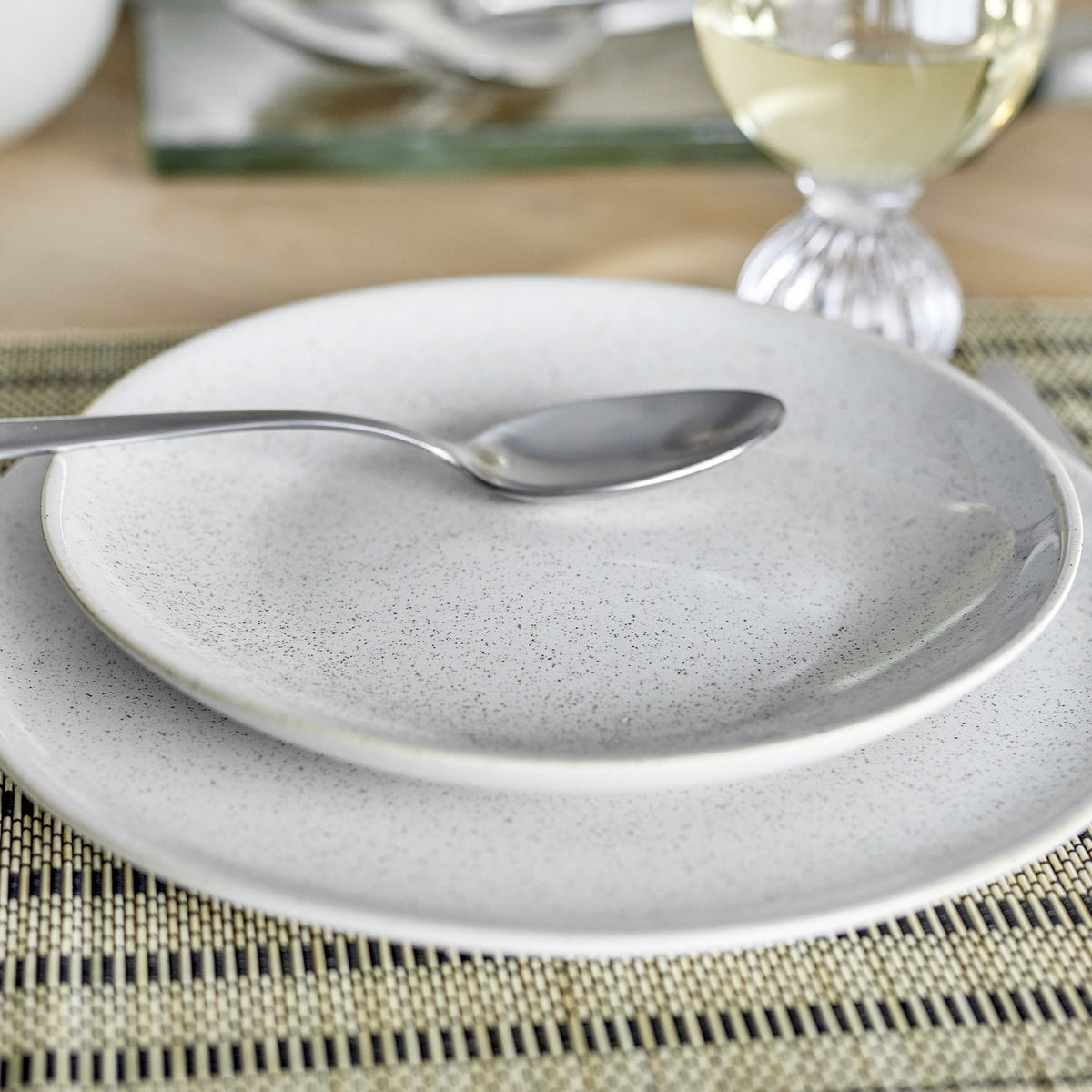 Addison Speckled Stoneware Side Plate 22cm - White