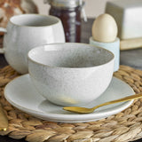 Addison Speckled Stoneware Dinner Set of 12 - White