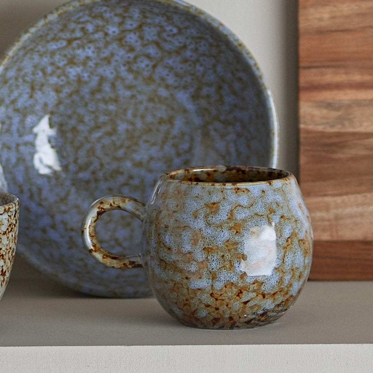 Paula Mottled Stoneware Cup 275ml - Blue