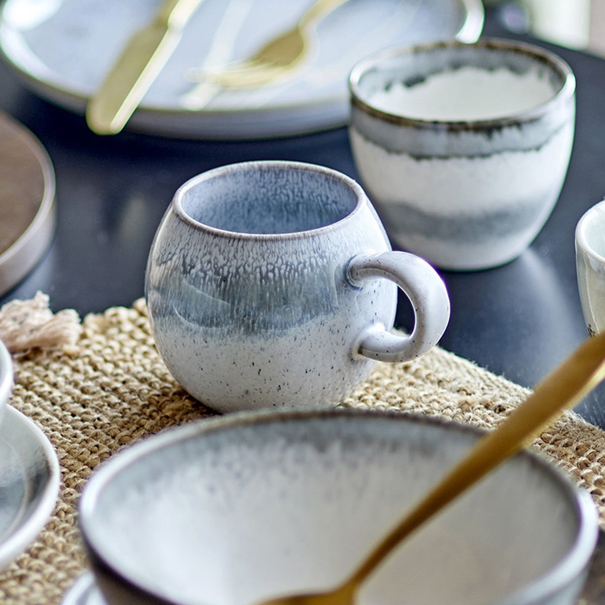 Paula Stoneware Cup 275ml - Light Blue