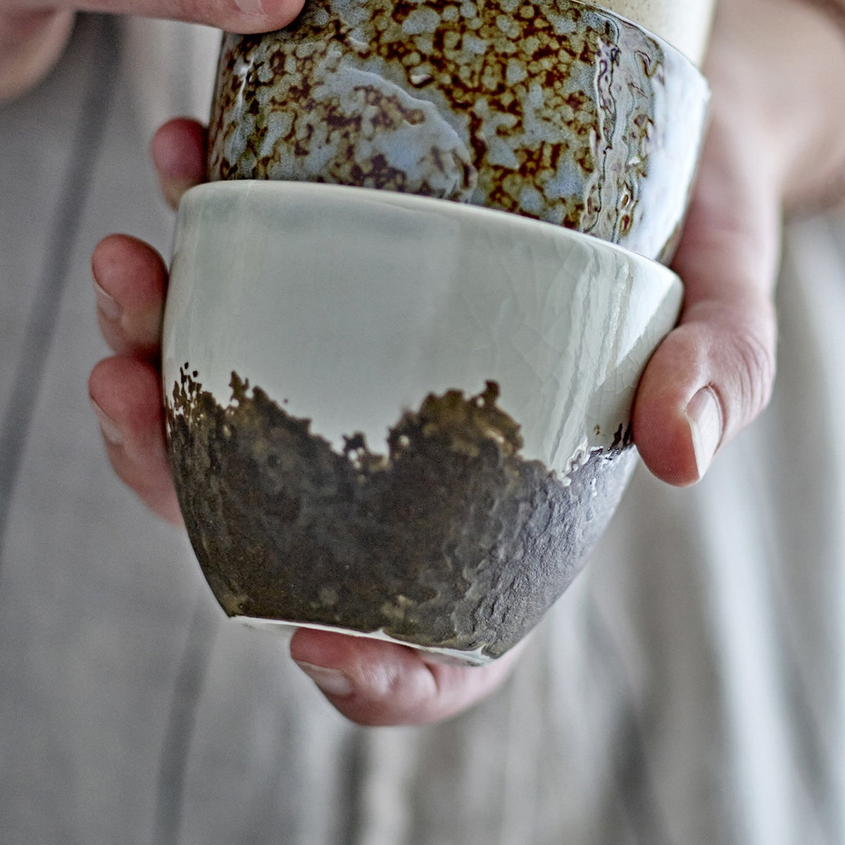 Paula Crackle Stoneware Cup 195ml - Grey
