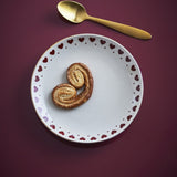 Jolly Heart Stoneware Christmas Plate - Cream