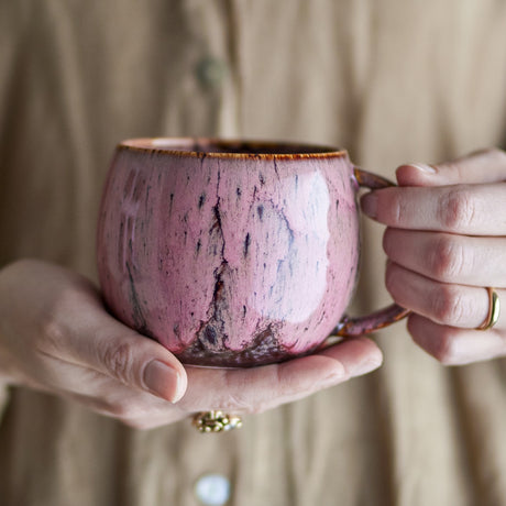 Rayen Stoneware Mugs 390ml Set of 4 - Pink
