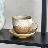 Brenta Stoneware Cup & Saucer 185ml Set of 4 - Beige