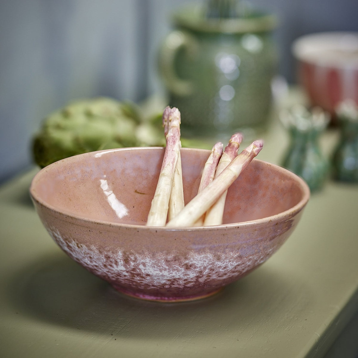 Darlene Stoneware Bowls 20.5cm Set of 4 - Pink