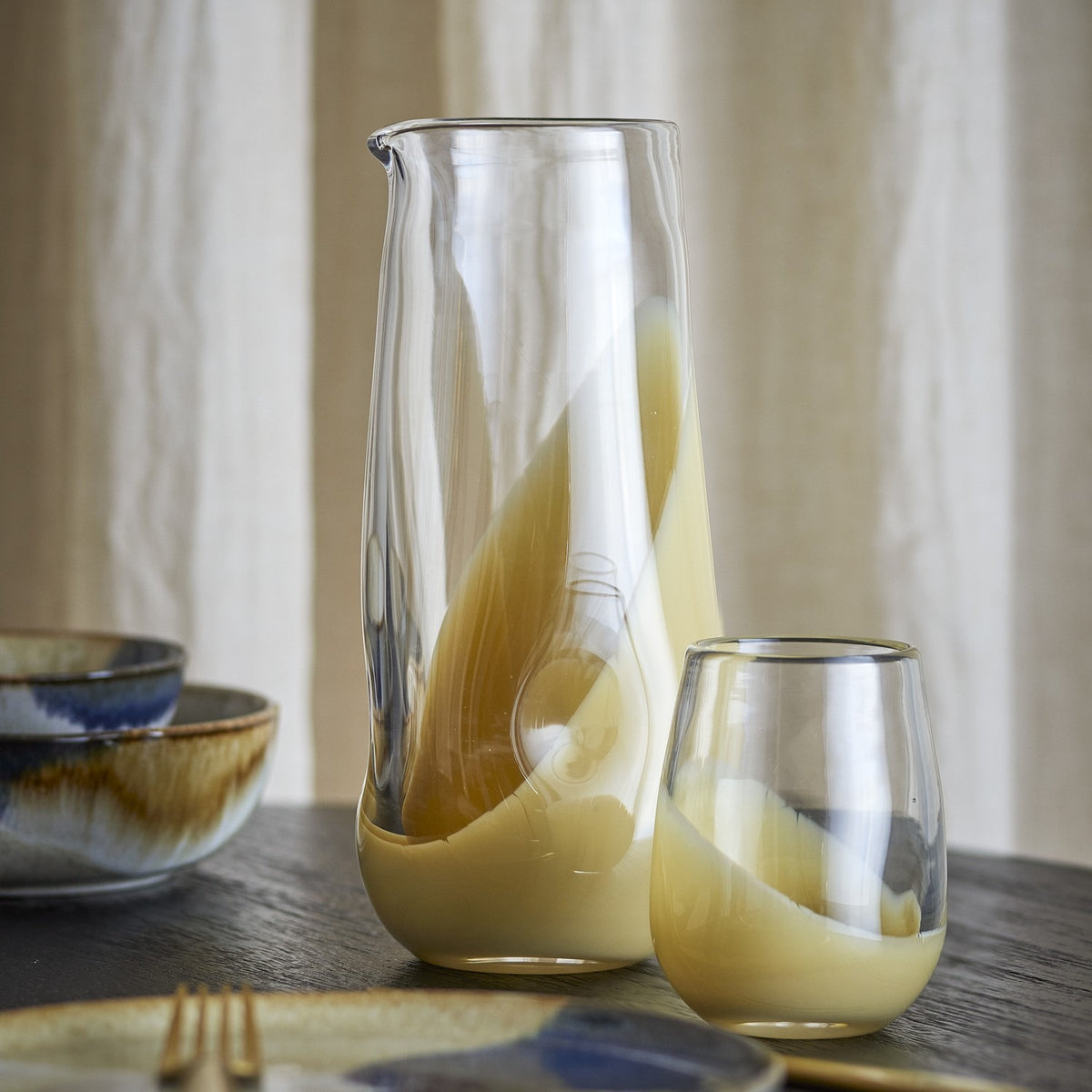 Ballard Glass Jug 1250ml - Beige