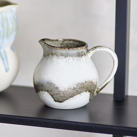 Paula Wavy Stoneware Milk Jug 435ml - White