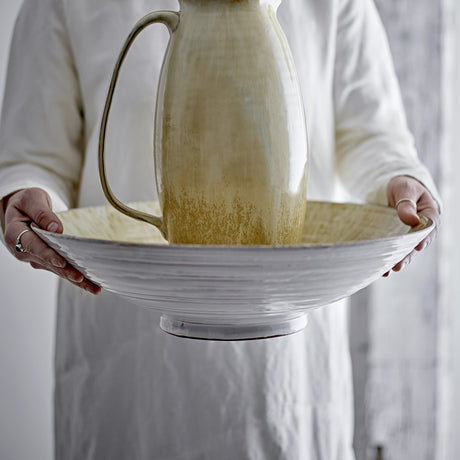 Saskia Speckled Stoneware Bowl 40cm - Beige