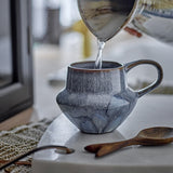 Bessie Round Stoneware Mugs 300ml Set of 4 - Blue