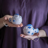 Fugu Fish Stoneware Salt & Pepper Shakers Set of 2 - Cream