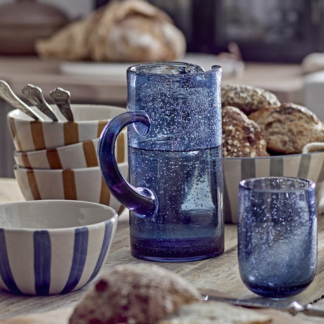 Tabby Glass Jug 1110ml - Blue