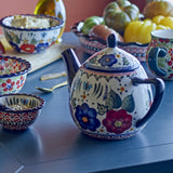 Florist Floral Stoneware Teapot with Strainer 900ml - Multi
