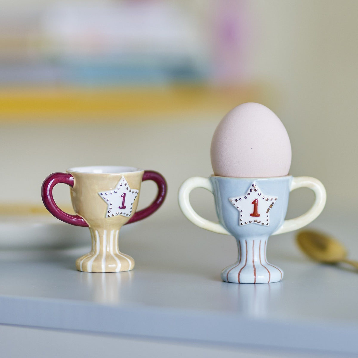 Trophy Stoneware Egg Cups Set of 2 - Multi
