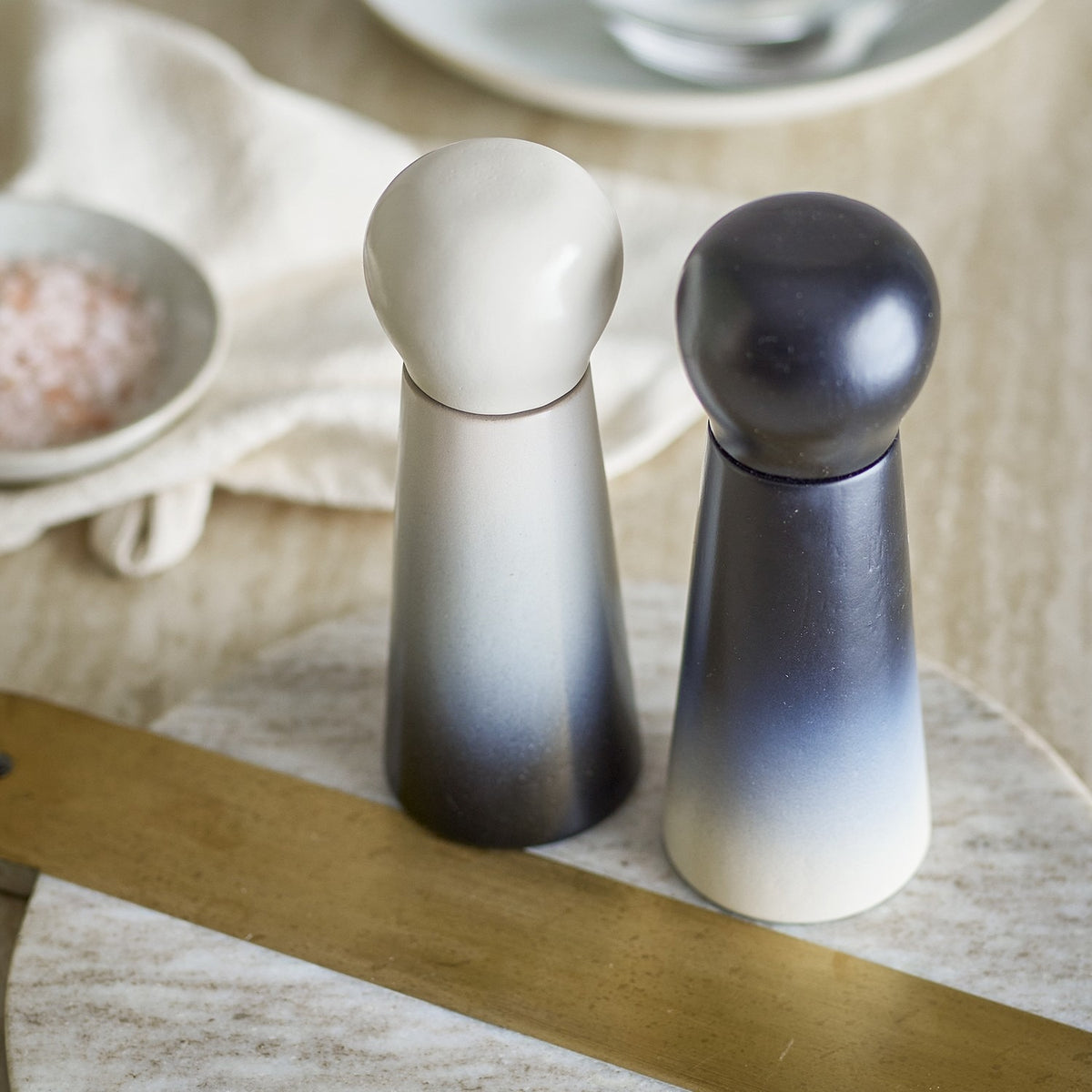 Hyman Wooden Salt & Pepper Grinders Set of 2 - Black