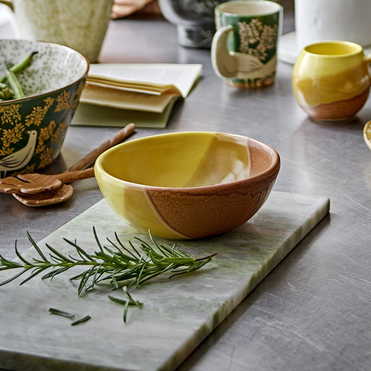 Paula Stoneware Bowl 16cm - Yellow