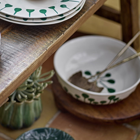 Linora Floral Stoneware Bowl 28cm - White