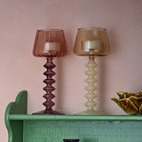 Daze Fluted Glass Tealight Holders Set of 2 - Multi