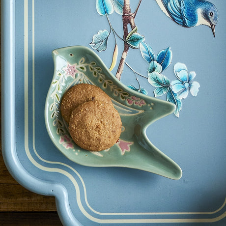 Rosalynde Bird Stoneware Platter - Green