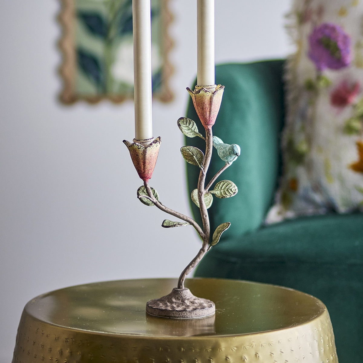 Zaina Iron Candle Holder - Multi