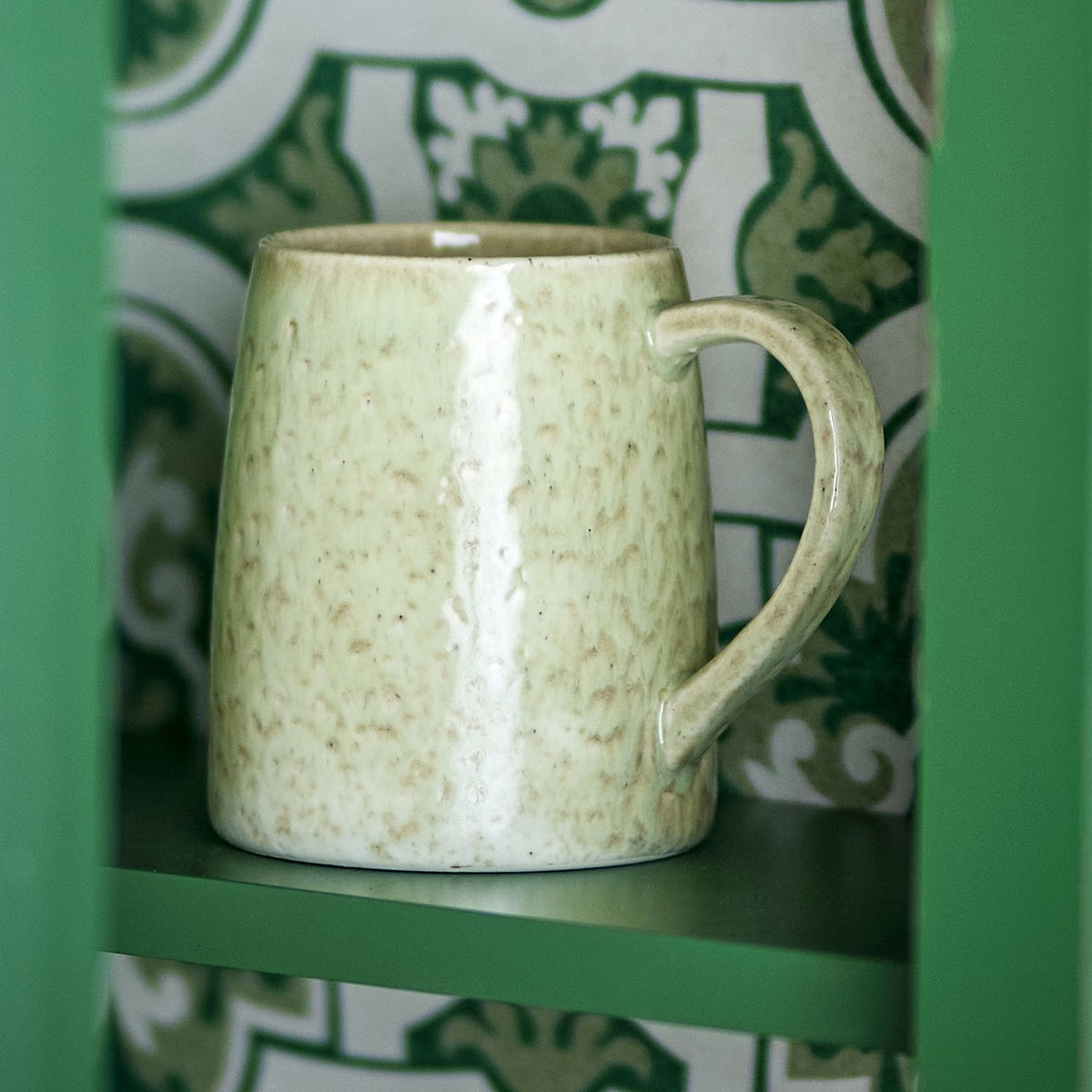 Winnie Speckled Stoneware Mugs 370ml Set of 4 - Green
