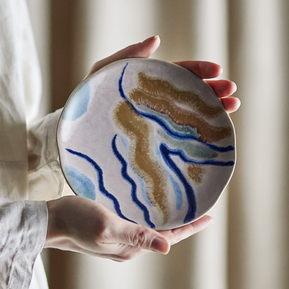 Imogen Cream Stoneware Plate - Multi