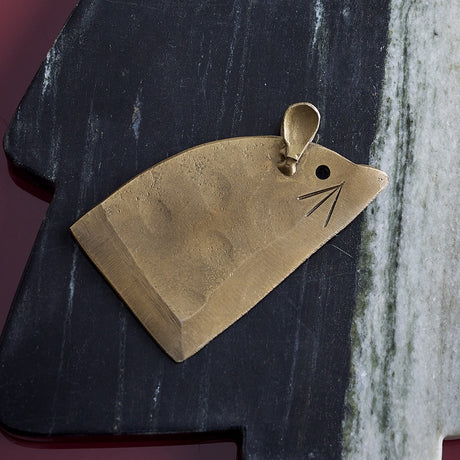 Jeremiah Mouse Iron Cheese Knives - Brass