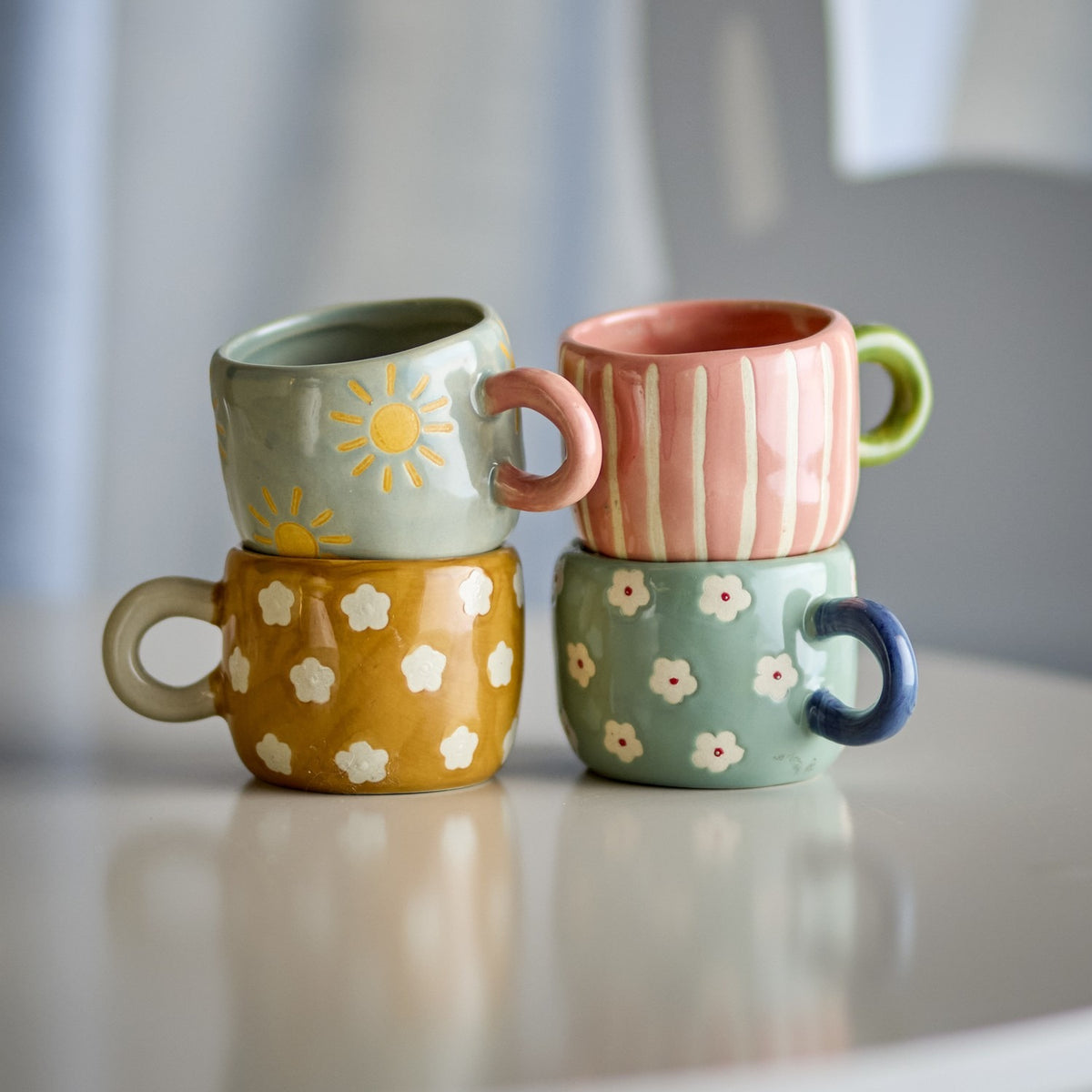 Nini Stoneware Cups 110ml Set of 4 - Multi