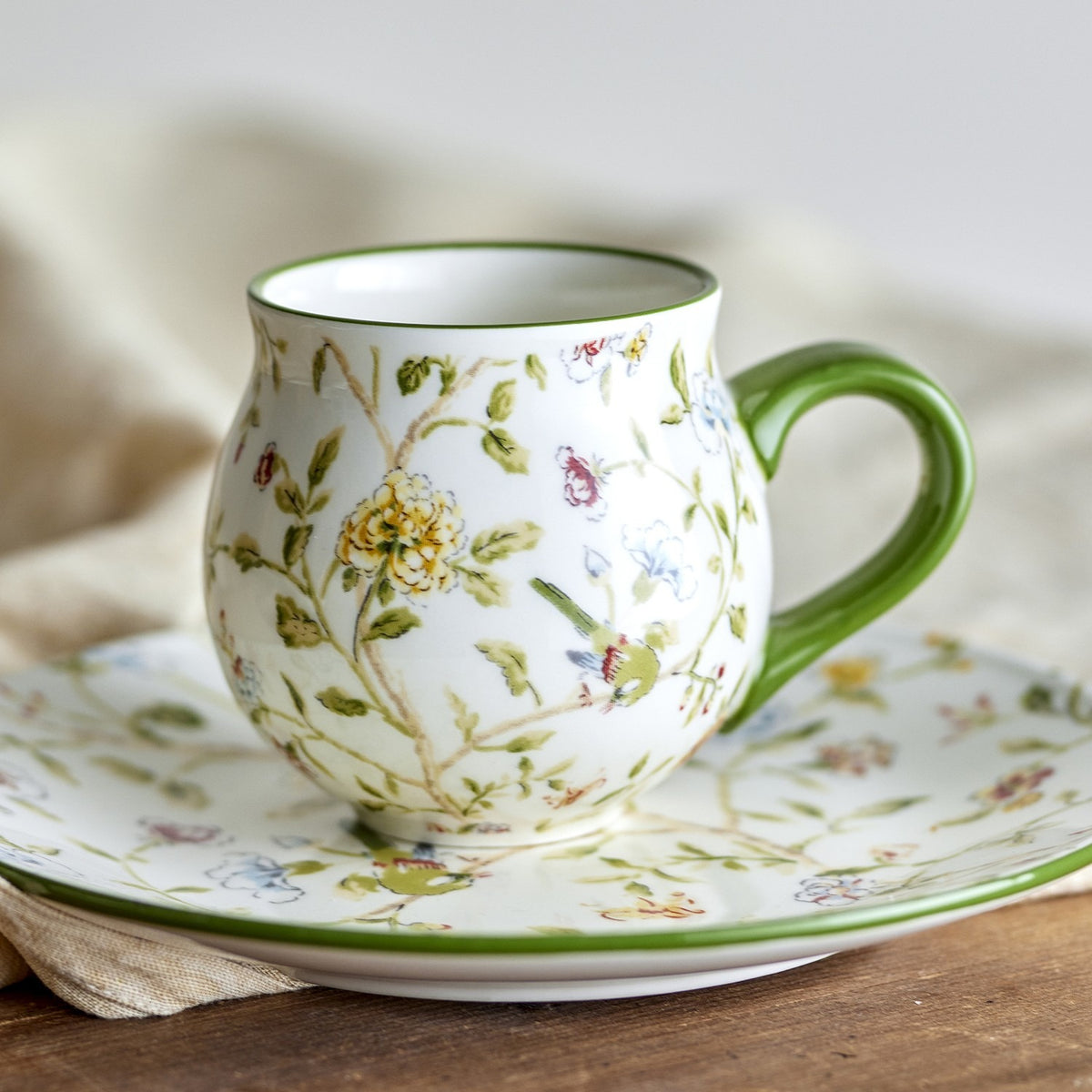 Bloomie Floral Stoneware Cups 300ml Set of 4 - Multi