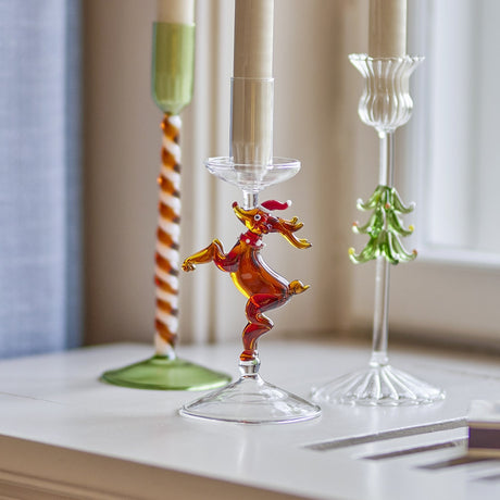 Dasho Glass Christmas Candle Holder - Amber