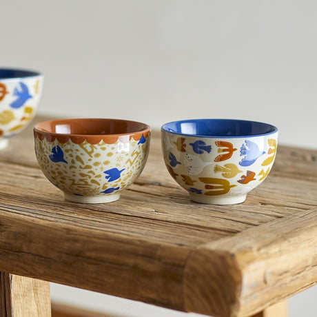 Anniversary Floral Stoneware Bowls 10cm Set of 2 - Multi