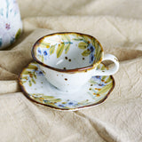 Savina Floral Stoneware Cup & Saucer 219ml Set of 4 - Multi