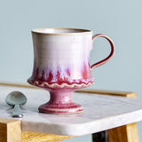 Odile Wavy Stoneware Mugs 250ml Set of 4 - Pink