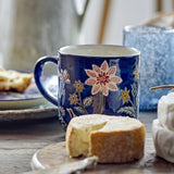 Meredith Floral Stoneware Mugs 455ml Set of 4 - Blue