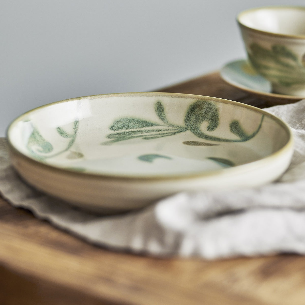 Bethany Leaf Stoneware Side Plates Set of 4 - Cream