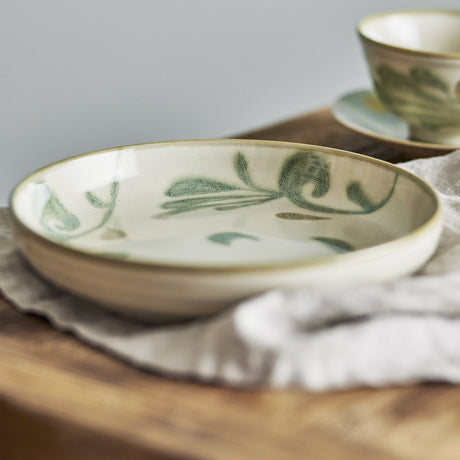 Bethany Leaf Stoneware Side Plates Set of 4 - Cream