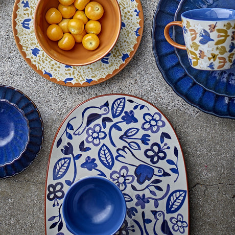 Figuria Oval Stoneware Platter - Blue