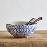 Karine Floral Stoneware Bowl 23cm - Blue