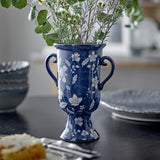 Amara Floral Stoneware Vase 21cm - Blue