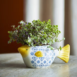 Wrenna Fish Stoneware Plant Pot - Multi