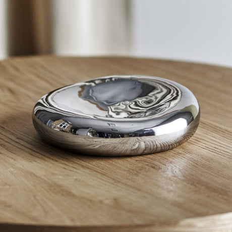 Shine Pebble Stoneware Bowl 23cm - Silver