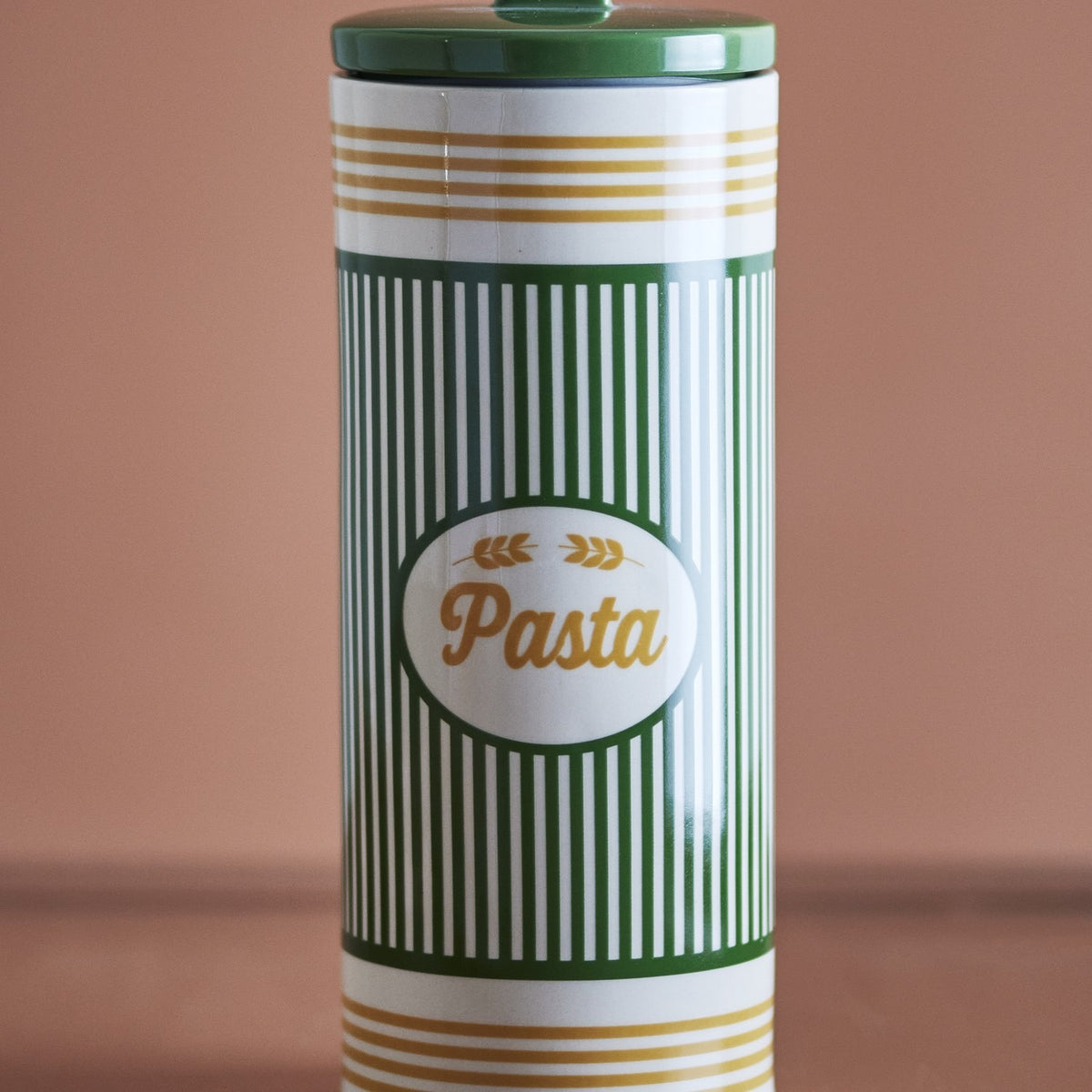 Stefano Striped Stoneware Storage Jar with Lid 2200ml - Multi