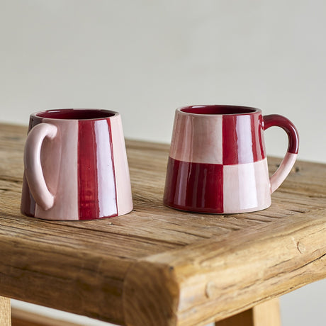 Floki Stoneware Mugs 280ml Set of 4 - Pink