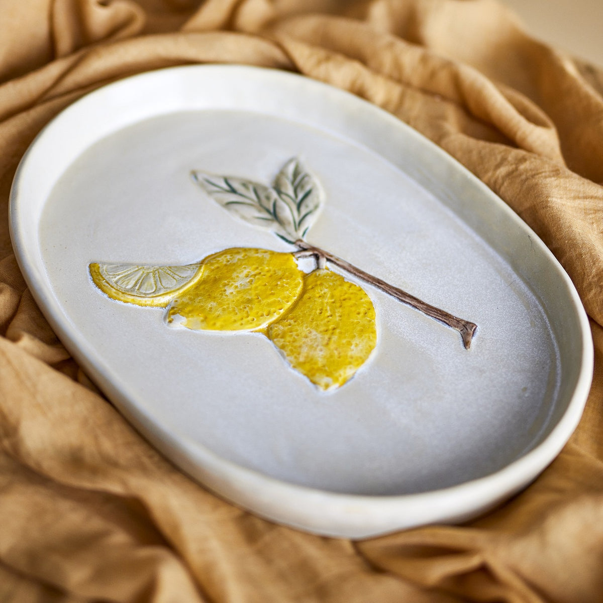 Hadden Stoneware Platter - Beige