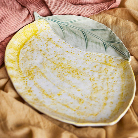 Hadden Lemon Stoneware Platter - Yellow