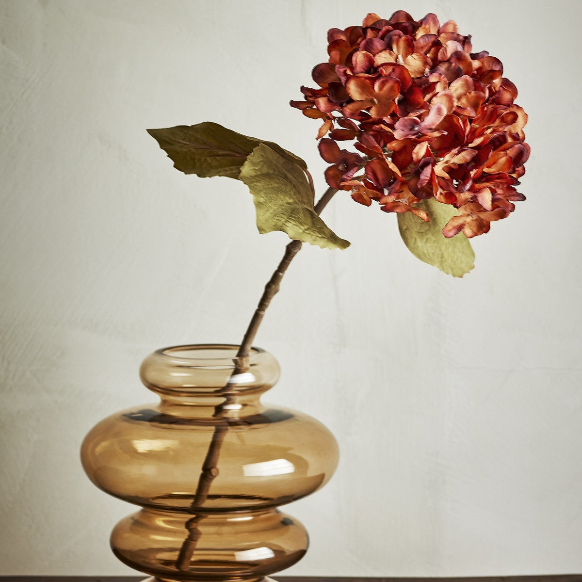 Hydrangea Artificial Stem - Orange